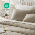 thumbnail image 6 of 3 Pcs Elegant Solid Color Quilt Set with Envelope Pillowcases, Soft and Lightweight, Queen, Light Gray, 6 of 11