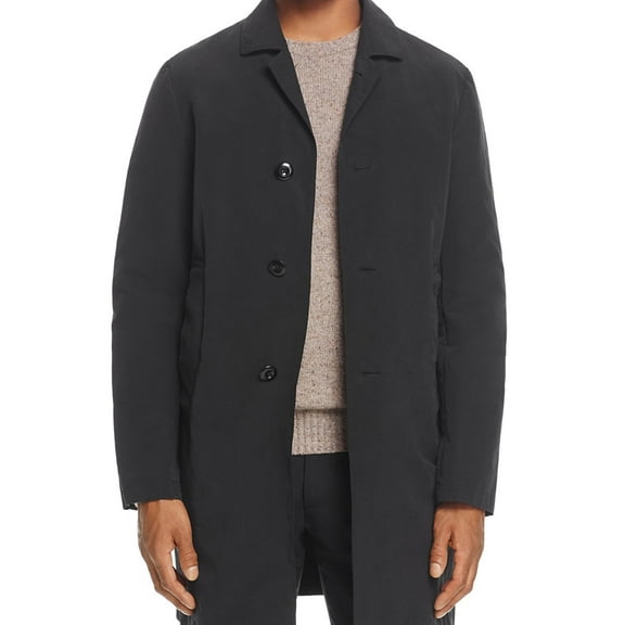 Eidos Napoli Mens Weather Cloth Coat, Black, 46 Regular