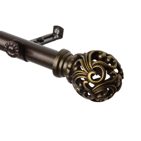 Cilla Curtain Rod 13/16 inch 18-28" - Cocoa
