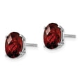 thumbnail image 2 of Primal Gold 14 Karat White Gold 8x6mm Oval Garnet Checker Earrings, 2 of 4
