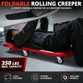 thumbnail image 2 of DNA Motoring Foldable Low Profile Creeper for For Auto Mechanics Garage Stool Rolling Red, 2 of 6