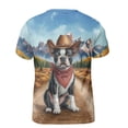 thumbnail image 2 of Welcome Fall Western Cowboy Boston Terrier Enjoys Majestic Autumn All Over Print 3D Shirt Unisex Merch Gentleman Dog Lover Gifts - 01007, 2 of 6