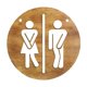 thumbnail image 2 of Signo de género para baño de madera | Placa de puerta circular para la decoración de la pared del baño - 7.87x7.87in | Placa colgante de madera rústica para Home Restaurant Café | Fácil de instalar, 2 of 5