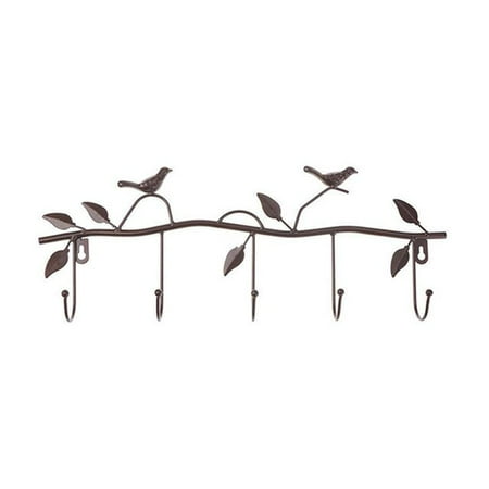 

Key Coat Holder Bird Shape Leaf Wall Dress Robe Hook 5 Hook Wrought Iron Bird Hook Cap Hanger Home Decoration