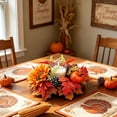 thumbnail image 3 of ICQOVD Fall Pumpkin Candle Holder Wreath Artificial Maple Leaf Pinecone Desktop Table Decoration, 3 of 6