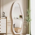 thumbnail image 4 of Anyrose 63"x24" Full Length Mirror Irregular Wavy Mirror Wall Mirror Hanging or Leaning,White, 4 of 5