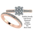 thumbnail image 3 of Central Diamond Center Lab CVD Diamond 7.5mm Cluster Center Wedding Set 10kt Rose Gold Size 6, 3 of 7