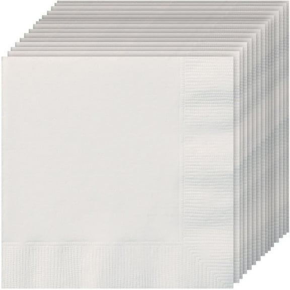 Paper Cocktail Napkins, 5 in, White, 20ct