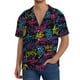 thumbnail image 1 of Fotbe Graffiti Art Camisa Estampada de Manga Corta para Hombre, Casual de Verano, Estilo Playero, Sin Arrugas-Large, 1 of 5