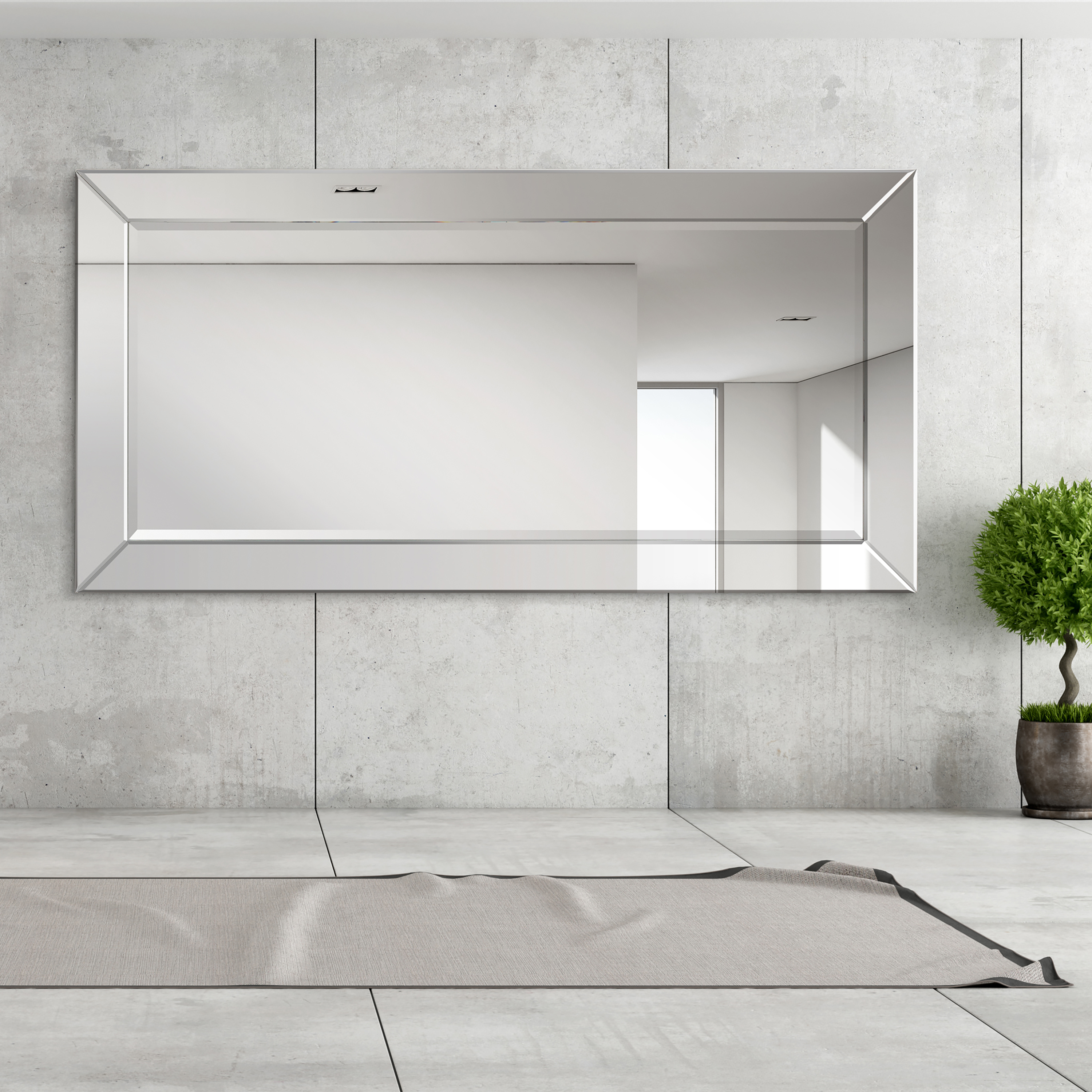 Empire Art Direct Moderno Beveled Leaner, 40" x 80", Ready to Hang