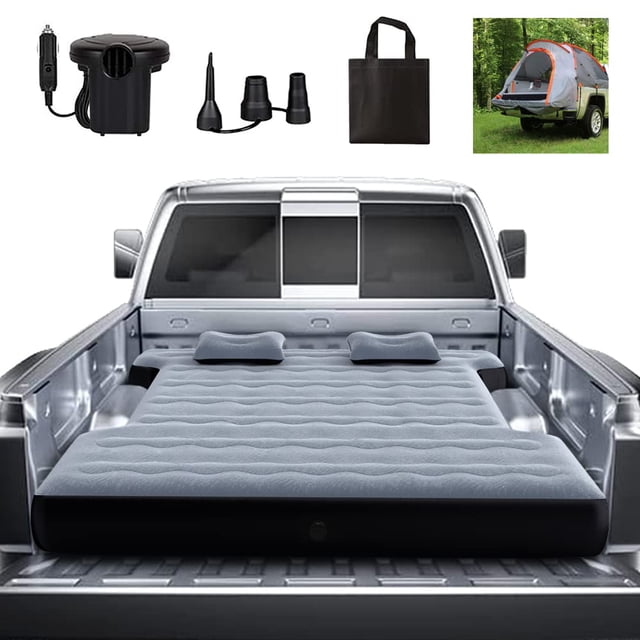 Colchón inflable Hufaut para acampar camioneta, tamaño completo, gris