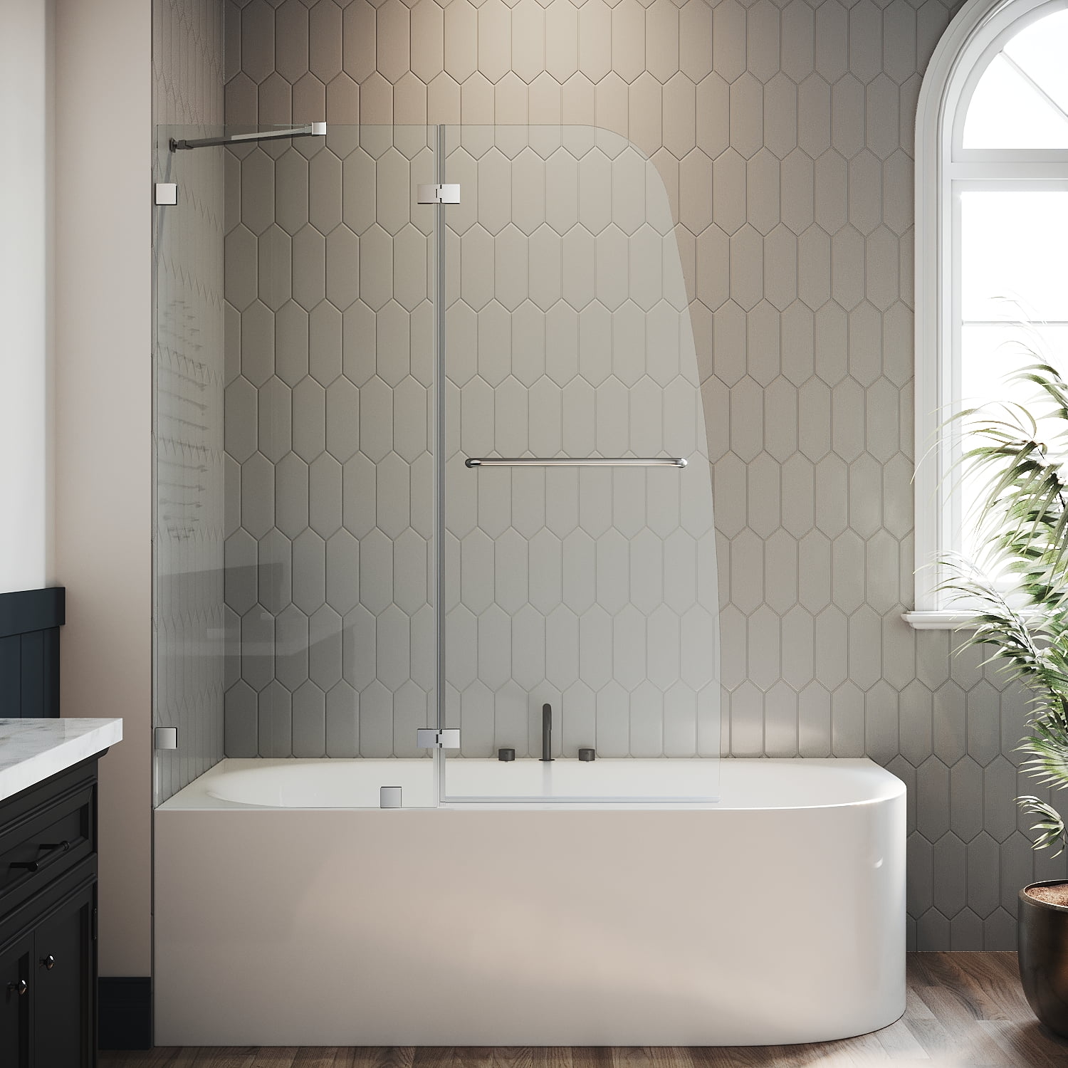 Frameless Hinged Bathtub Door with Clear Tempered Kuwait Ubuy