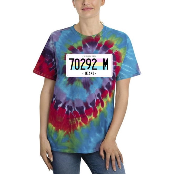 Car Plates Miami 70292 Tie Dye Spiral Women -Image by Shutterstock, Female Small