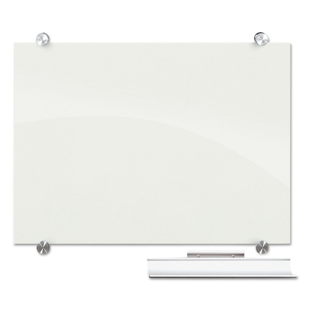 BestRite Visionary Glass Board, Frameless, White Glossy, 72