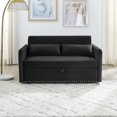 thumbnail image 5 of ARCTICSCORPION Velvet 3 In 1 Storage Sleeper Sofa with Pillows, Black, 5 of 9