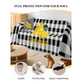 thumbnail image 4 of Yellow Lemons Couch Cover Sofa Covers 3 Cushion Sectional Couch, Summer Botanical Black White Plaid Farmhouse Washable Sofa Covers Slipcover Sectional Sofa Cover, Furniture Protector 71"x150", 4 of 9