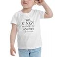 thumbnail image 3 of Kings Are Born In January Funny Toddler T-Shirts for Boys Girls (White, Youth XL), 3 of 5