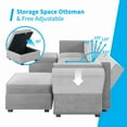 thumbnail image 4 of Mjkone Modular Couches and Sofas Sectional with Storage,7-Seater Sectional Sofa U Shaped Sectional Couch with Reversible Ottoman, Light Grey, 4 of 6