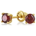 thumbnail image 2 of Precious Stars 14K Yellow Gold Cubic Zirconia 4-mm Birthstone Screwback Earring Studs-January, 2 of 5