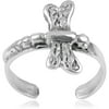Women's Sterling Silver Dragonfly Adjustable Toe Ring