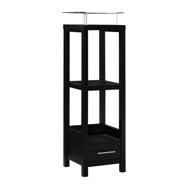 Linon Hoover Tall Storage Black, 1 Drawer, 3 Shelves Walmart