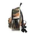 thumbnail image 4 of FORMRS School Backpack with Front Zippered Pocket 12" Student Travel Daypack, Brown Christmas Trees, 4 of 6