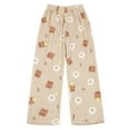 thumbnail image 5 of Yuncity Flannel Pajamas For Women Set Solid Color Teddy Bear Jacquard Warm Suit Winter Thick Warm Home Clothes Loungewear Pajamas For Women White Cozy, 5 of 8