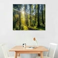 thumbnail image 2 of PIKWEEK Forest Wall Art for Living Room Wall Decor Nature Mountain Landscape Canvas Pictures  Vintage Sunrise Green Tree Scenery Prints Painting Framed Artwork for Bedroom Kitchen 16*12inch/20*16inch, 2 of 6