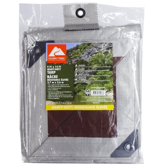 Ozark Trail Heavy-Duty Tarp, 9' x 12', Material PE