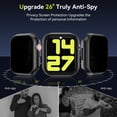 thumbnail image 3 of 2 Pack Privacy Case for Apple Watch Screen Protector, Anti-Spy Tempered Glass Film Apple Watch Cover Hard PC Case Bumper for iWatch Series 9/8/7 - Black + Transparent 45mm, 3 of 10