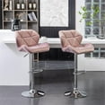 thumbnail image 4 of Breni Velvet Diamond Tufted Swivel Adjustable Height Barstool, Set of 2, Mauve, 4 of 10