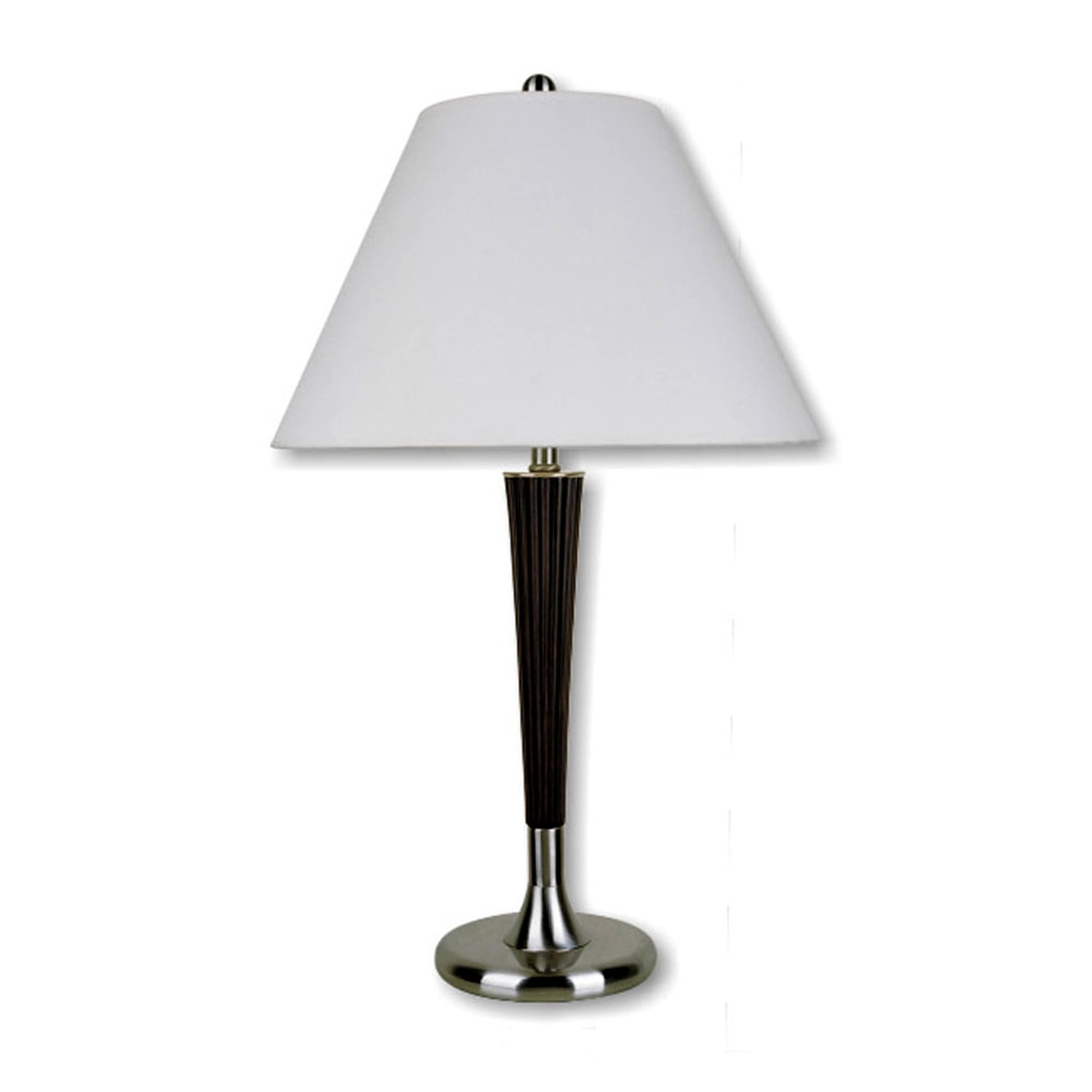 ORE International Table Lamp, Walnut/Silver