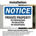 thumbnail image 3 of (2 Pack) Private Property No Trespassing No Soliciting OSHA Notice Sign, 3 of 7
