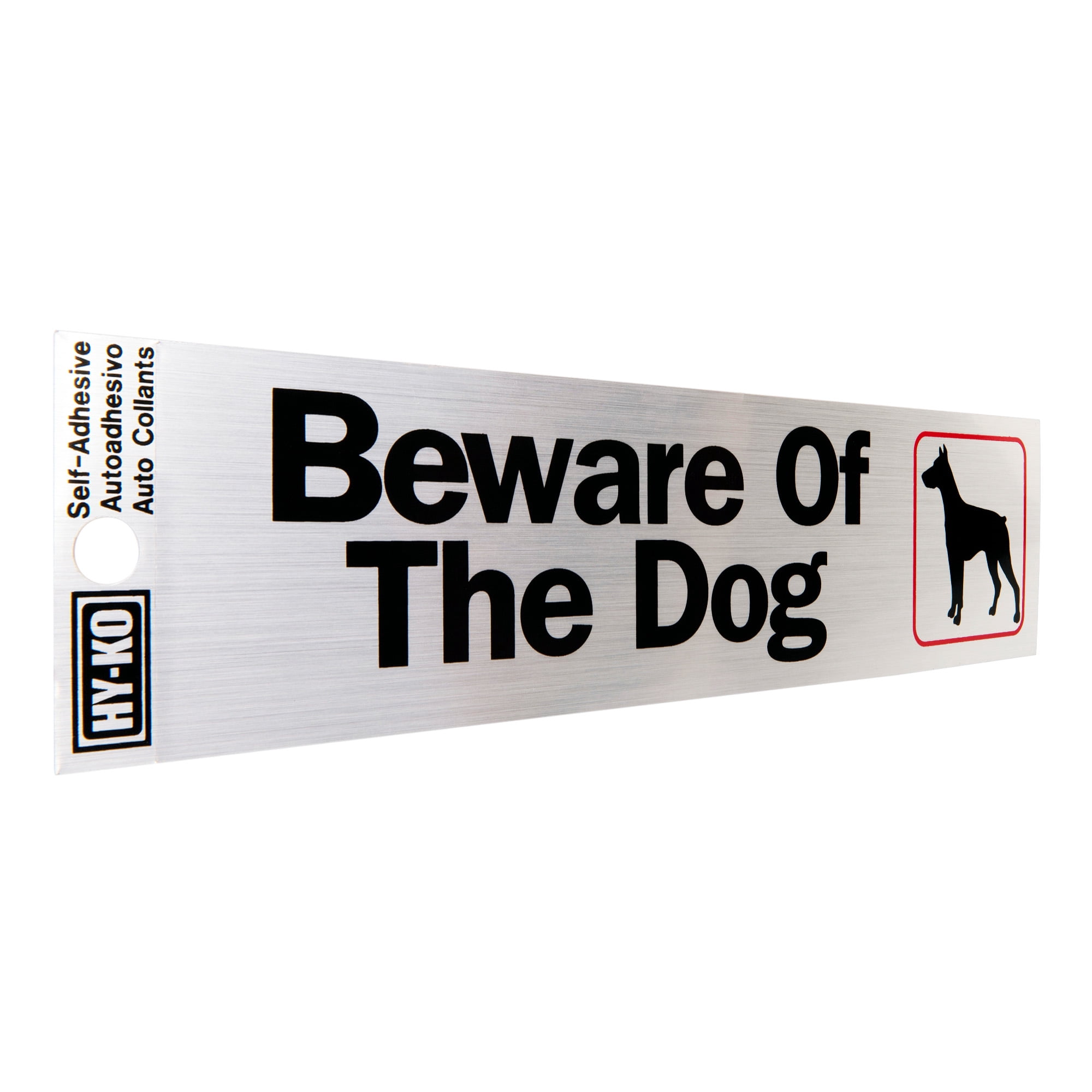 (2 pack) Hy-Ko 2" x 8" Beware of The Dog Silver Self-adhesive Window/Door Sticker Sign