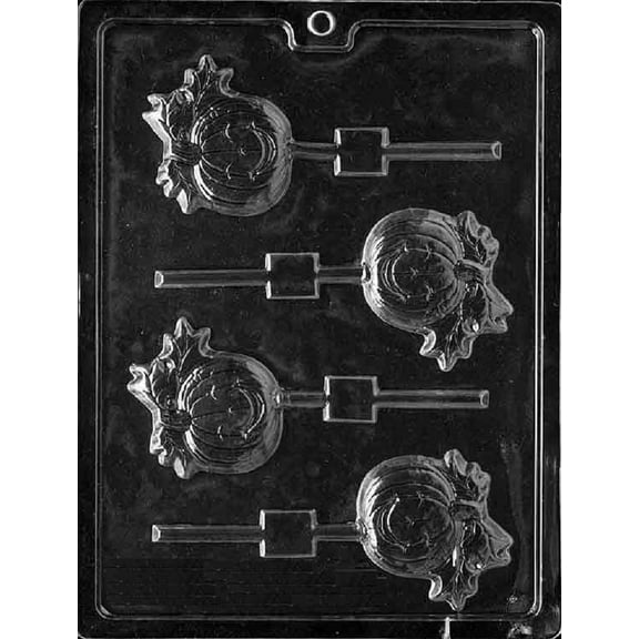 Grandmama's Goodies H109 Pumpkin Head Lollipop Halloween Chocolate Candy Soap Mold with Exclusive Molding Instructions