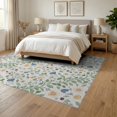 thumbnail image 3 of ODIKA 6'x9' Green Botanical Floral Neutral Washable Area Rug Vintage Motifs With Delicate Branch And Scattered Wildflower for Family Room, Living Mater Bedroom, Non-Slip, Easy Care, 3 of 7