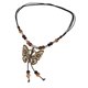 thumbnail image 4 of Collar gargantilla de mariposa con cuentas, gargantilla china para ella para fiesta de San Valentín Cuentas marrones negras, 4 of 9