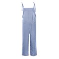 thumbnail image 3 of Womens Summer Boho Bib Overalls Striped Sleeveless Tie Shoulder Straps Beach Jumpsuits Casual Loose Fit Pockets Rompers, 3 of 6