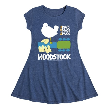 

Woodstock - Guitar - 3 Days of Peace & Music - Toddler & Youth Girls Fit & Flare Dress
