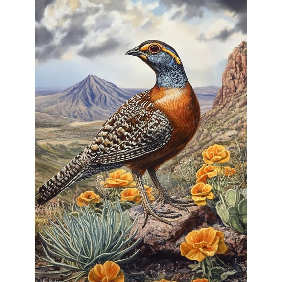 5D Quail in Desert Diamond Art 12x16 Inch Full Drill Diamond Painting Kits for Adults & Beginners - DIY Art Crafts for Relaxation and Home Wall Decor 613A
