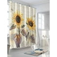 thumbnail image 3 of Yellow Vintage Sunflower Shower Curtain, Country Butterfly Leaf Bathroom Decor Curtains Set with Hooks, Beige Waterproof Fabric Home Accessories， Stall 36 X 72 Inch, 3 of 6