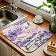 thumbnail image 2 of Dish Drying Mat for Kitchen Countertop, Purple Flowers Absorbent Microfiber Dish Mat Reversible Quick Dry Non Slip Draining Mat Kitchen Drying Pad for Dishes, Utensils 18x24 Inch Purple Theme, 2 of 5