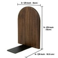 thumbnail image 2 of Aspire 1 Pair Small Black Walnut Bookends, Non-Slip Book Ends for Heavy Books, Wood Book End Supports for Shelves and Books, 2 of 7