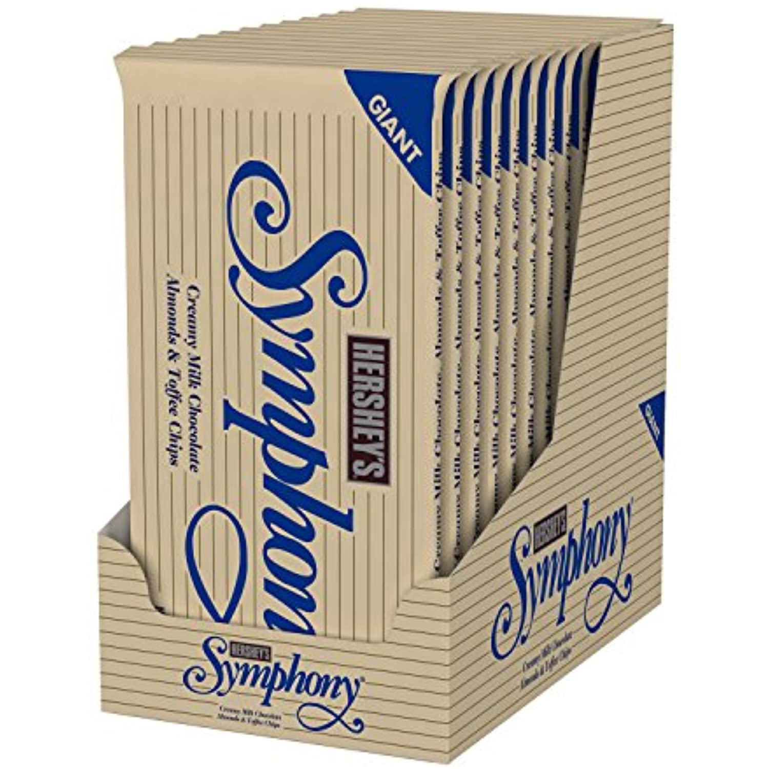 Hersheys Symphony Chocolate Candy Bars With Almonds And Toffee, 6.8Ounce, (Pack Of 12