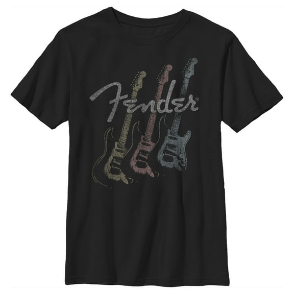 Boy's Fender Triple Fret Logo  Graphic Tee Black Medium