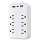 thumbnail image 1 of Protector contra sobretensiones 9 en 1 Walmeck, extensor de 6 tomas con 2 puertos USB y 1 puerto USB-C, regleta de enchufes, adaptador de pared con espacio para el hogar, viajes, oficina, 1 of 7