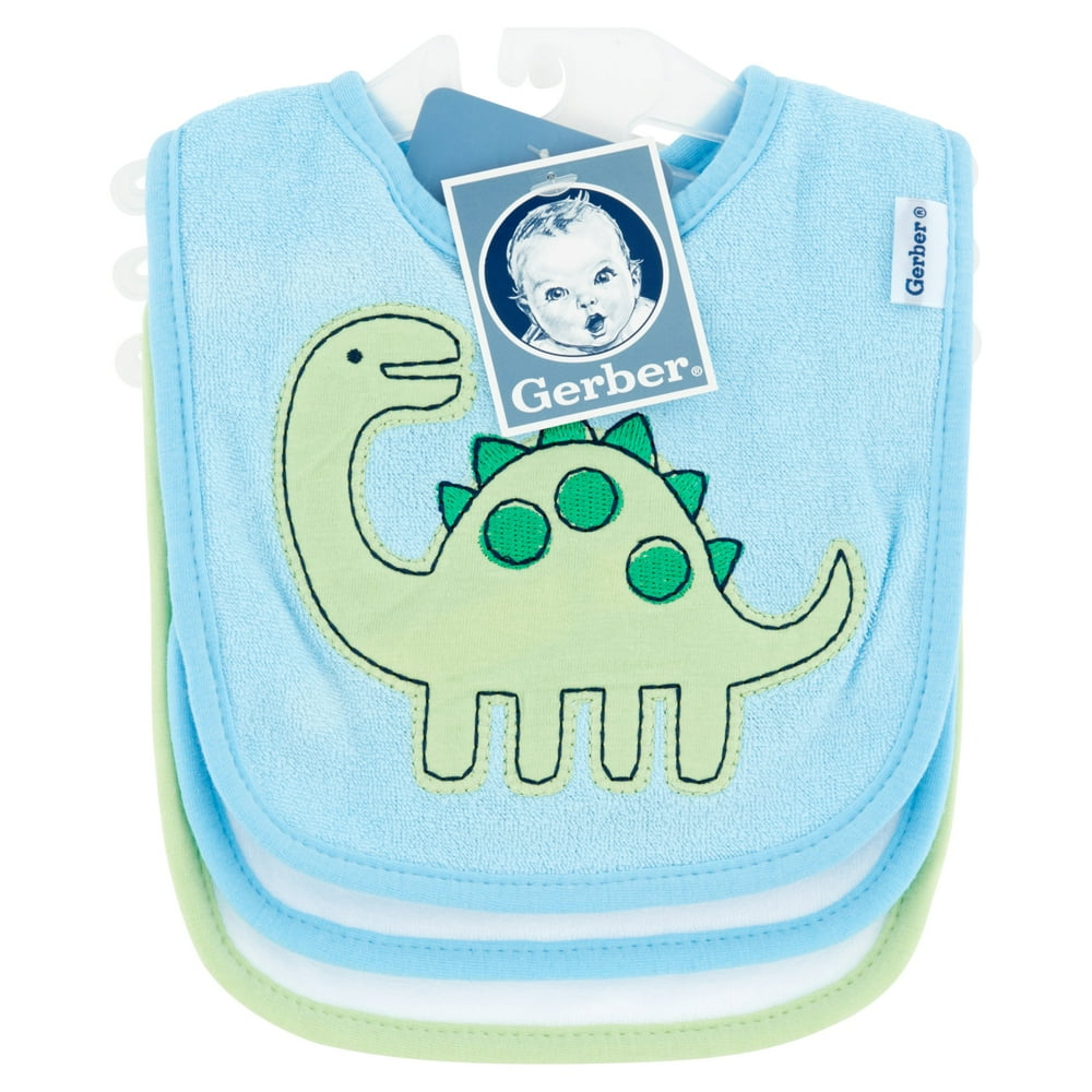Gerber Cotton Feeding Baby Bib, 3pk Unisex