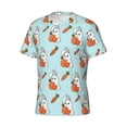thumbnail image 5 of Vsdgher Rabbit Is Eating Carrots Print Men's Dry Fit Mesh Athletic Shirts Moisture Wicking Tennis T-Shirt Tops, 5 of 9