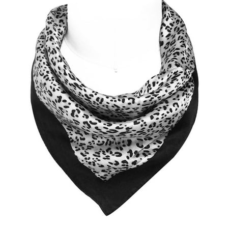 Burberry Silk Scarf - Wrapables® 100% Silk Neckerchief Square Scarf, White Leopard