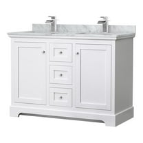 Wyndham Collection 48" Square-Sinks Wood Double Bathroom Vanity in White